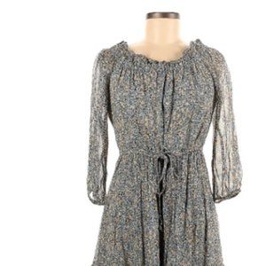NWT Anthropologie Off Shoulder Peasant Boho Midi Dress 6